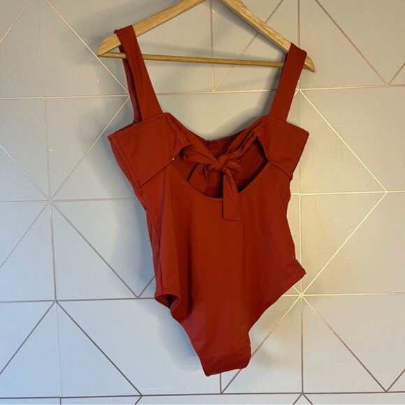 NWT Knix Balcony Cup One Piece Swimsuit Lava Size M+ 34 E, F, G - Picture 3 of 9